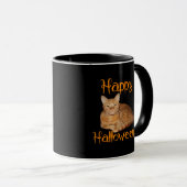 Mug Joyeux Halloween non effrayant Tabby orange chat (Devant droit)