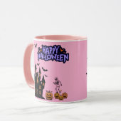 Mug Joyeux Halloween rose clair (Devant gauche)