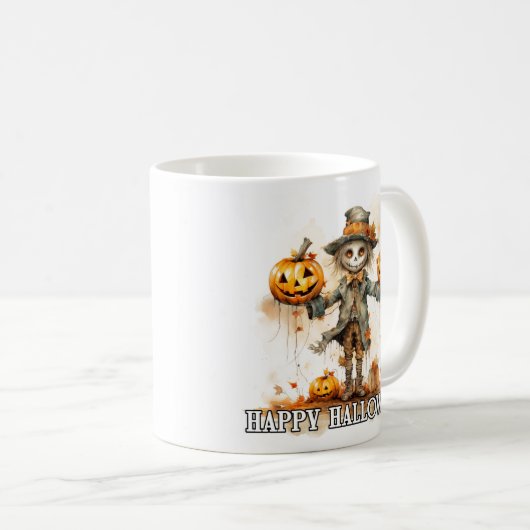 Mug Joyeux Halloween | Scarecrow En Automne (Devant droit)