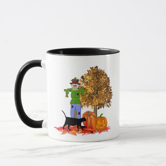 Mug Joyeux Halloween Scarecrow et Citrouille Holiday M (Gauche)