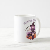 Mug Joyeux Halloween Sorcière Violette Citrouilles & C (Devant droit)