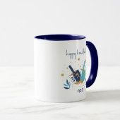 Mug Joyeux Hanoukka Floral Dreidel (Devant droit)
