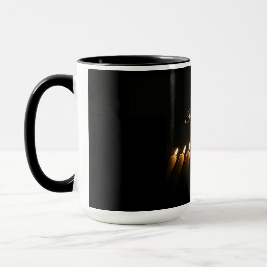 Mug Joyeux Hanoukka Menorah bougies élégantes (Gauche)