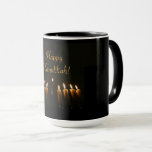 Mug Joyeux Hanoukka Menorah bougies élégantes<br><div class="desc">Happy Hanoukka Menorah bougies illuminer les chandelles Élégante Mug Combo Noir</div>