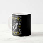 Mug Joyeux Hanukcat Hannukah Chat juif Noël laid (Devant gauche)