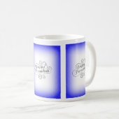 Mug Joyeux Hanukkah à fond bleu blanc 2 tons (Devant droit)