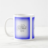 Mug Joyeux Hanukkah à fond bleu blanc 2 tons (Gauche)