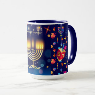 Mug Joyeux Hanukkah Fête Juive Personnalisée
