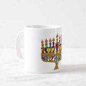 Mug Joyeux Hanukkah Toupies Menorah (Devant gauche)