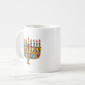 Mug Joyeux Hanukkah Toupies Menorah (Devant gauche)