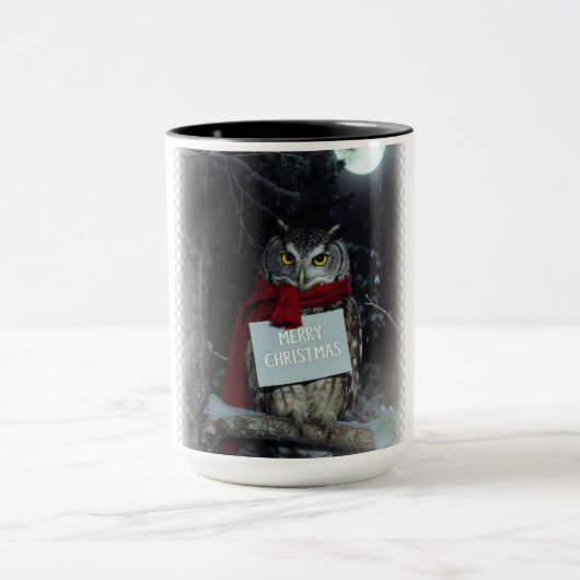 Mug Joyeux Hibou de Noël Dark Academia (Centre)