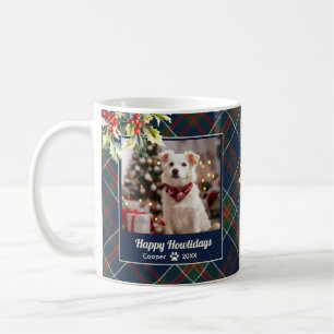 Mug Joyeux Howlidays Chien Bleu Vert Rouge Rouge Plaid