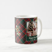 Mug Joyeux Howlidays Chien Vert Rouge Rouge Plaid Noël (Devant droit)