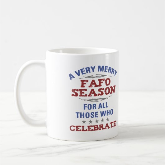 Mug Joyeux Humour anti-Trump de la saison FAFO (Gauche)