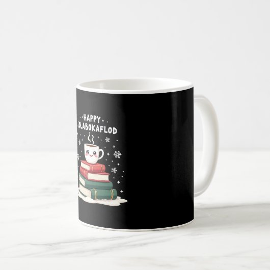 Mug Joyeux Jolabokaflod Famille Célébration Cadeau (Devant droit)