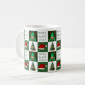 Mug Joyeux Jolly Arbre de Noël Santa Hat Famille Photo (Devant gauche)