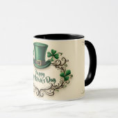 Mug Joyeux jour de la Saint-Patrick, motif de trèfle (Devant droit)