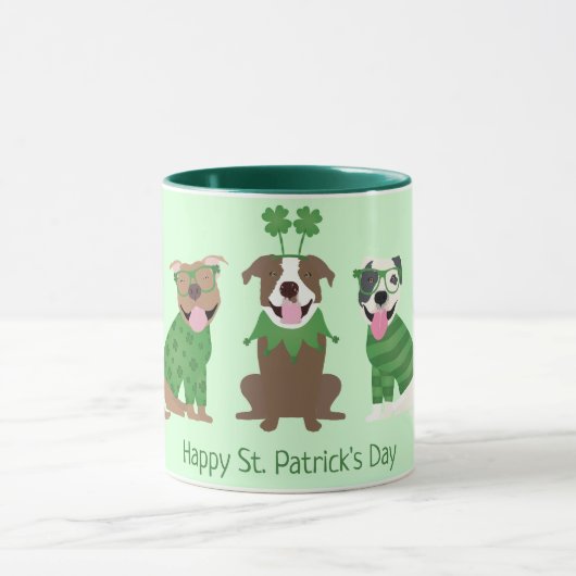 Mug Joyeux Jour de la Saint Patrick Pit Bull Dogs (Centre)