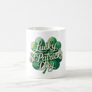 Mug Joyeux jour de la Saint-Patrick typographie vintag