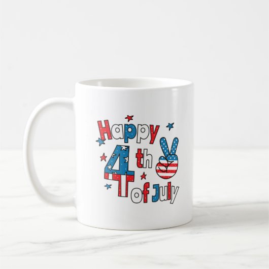 Mug Joyeux Jour de l'Indépendance 4 juillet (Gauche)
