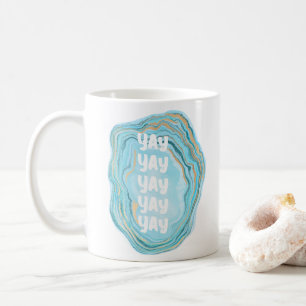Mug Joyeux jour de mariage bleu moderne Yay