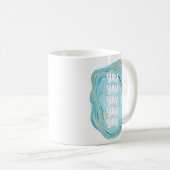 Mug Joyeux jour de mariage bleu moderne Yay (Devant droit)