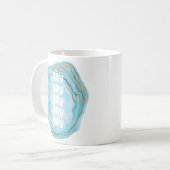Mug Joyeux jour de mariage bleu moderne Yay (Devant gauche)