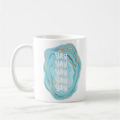 Mug Joyeux jour de mariage bleu moderne Yay (Gauche)