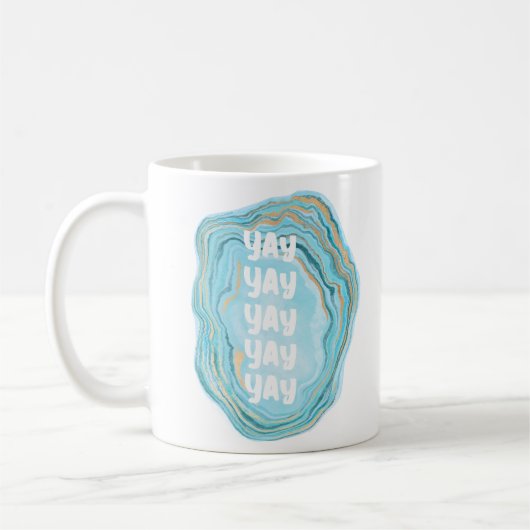 Mug Joyeux jour de mariage bleu moderne Yay (Gauche)
