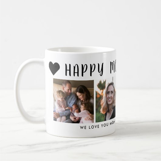 Mug Joyeux Jour des Mères maman Heart Photo Grid (Gauche)
