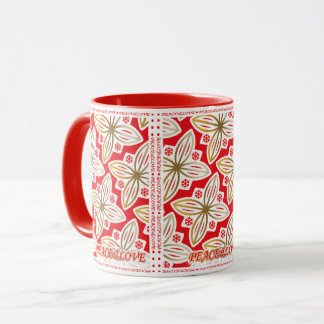 Mug JOYEUX JOURS FÉRIÉS | Paix et amour | Poinsettia |