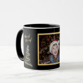 Mug Joyeux ! Joyeux ! ~ Arbre de Noël d'or ~ Photo de (Devant gauche)