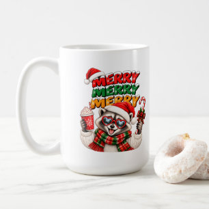 Mug Joyeux Joyeux Joyeux Noël Raton Laveur Chocolat Ch