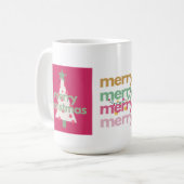 Mug Joyeux Joyeux Joyeux Noël Rose (Devant gauche)