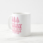 Mug Joyeux Joyeux Noël - Conception des Fêtes Rose (Devant gauche)