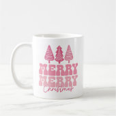 Mug Joyeux Joyeux Noël - Conception des Fêtes Rose (Gauche)