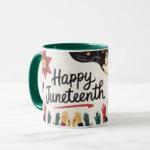 Mug Joyeux Junetten Colorful Freedom Day Design (Devant gauche)