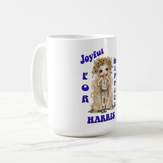 Mug Joyeux Kamala Harris Président Hippie Boho (Devant gauche)