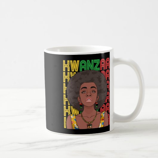 Mug Joyeux Kwanzaa Pan African Pride Black Woman Sept (Droite)