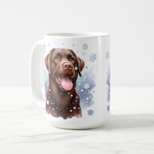 Mug Joyeux Labrador Retriever Puppy Chien Noël (Devant gauche)
