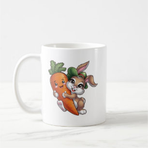 Mug Joyeux lapin avec une carotte géante