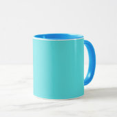 Mug Joyeux lapin blanc de Pâques sur bleu (Devant droit)