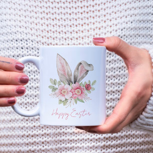 Mug Joyeux lapin d'aquarelle de Pâques Oreilles de Pâq