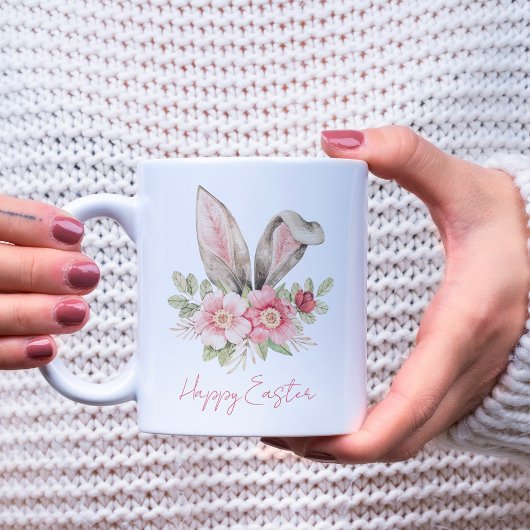 Mug Joyeux lapin d'aquarelle de Pâques Oreilles de Pâq
