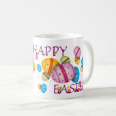 Mug Joyeux lapin de camion de Pâques avec des oeufs Pe (Devant droit)