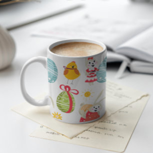 Mug Joyeux lapin de Pâques avec oeufs de Pâques