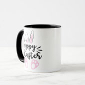 Mug Joyeux lapin de Pâques noir et rose Pâques (Devant gauche)