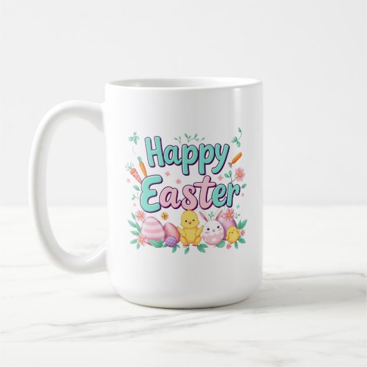 Mug Joyeux lapin de Pâques Printemps Oeuf de Pâques Pâ (Gauche)