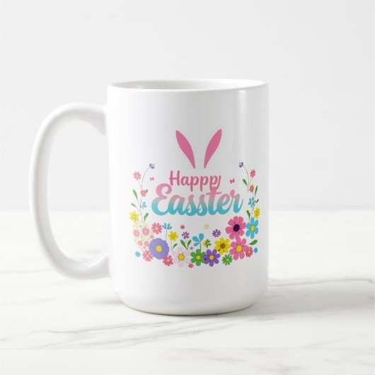Mug Joyeux lapin de Pâques Printemps Oeuf de Pâques Pâ (Gauche)