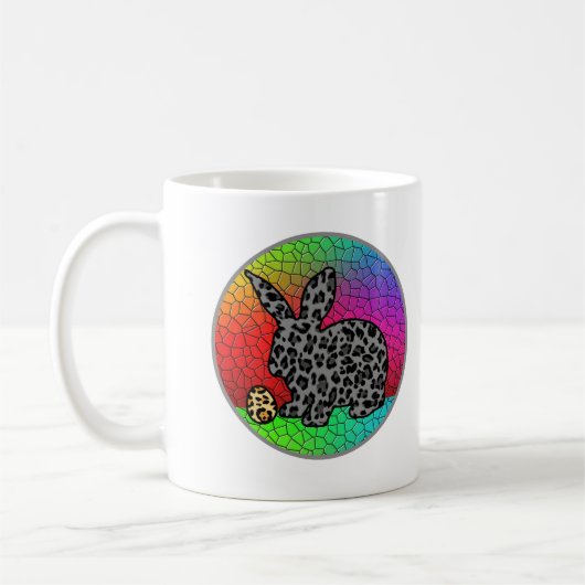 Mug Joyeux lapin lapin Empreinte de léopard de Pâques  (Gauche)